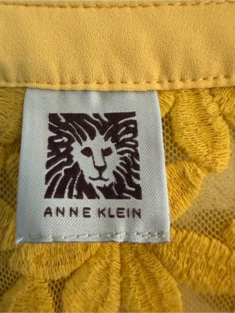 Anne Klein Yellow Floral Embroidered Mesh Open Front Jacket Size M - Picture 4 of 8